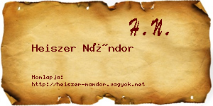 Heiszer Nándor névjegykártya